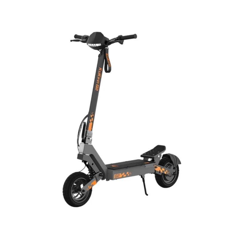 Folded KuKirin G2 electric scooter for easy storage