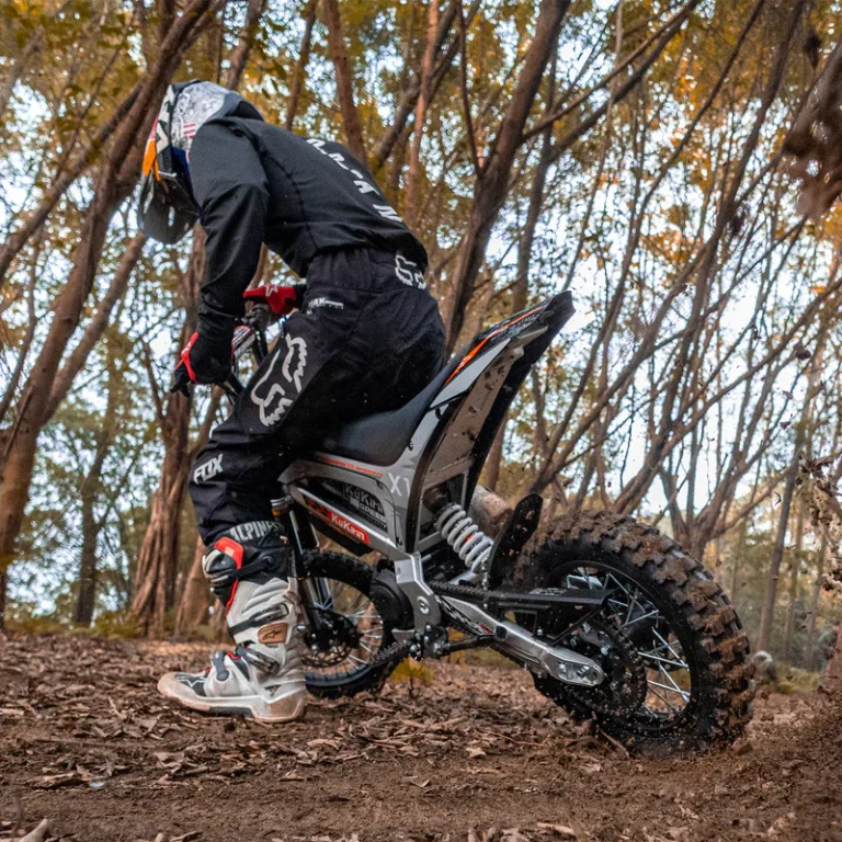KuKirin X1 electric dirt bike off-road riding forest